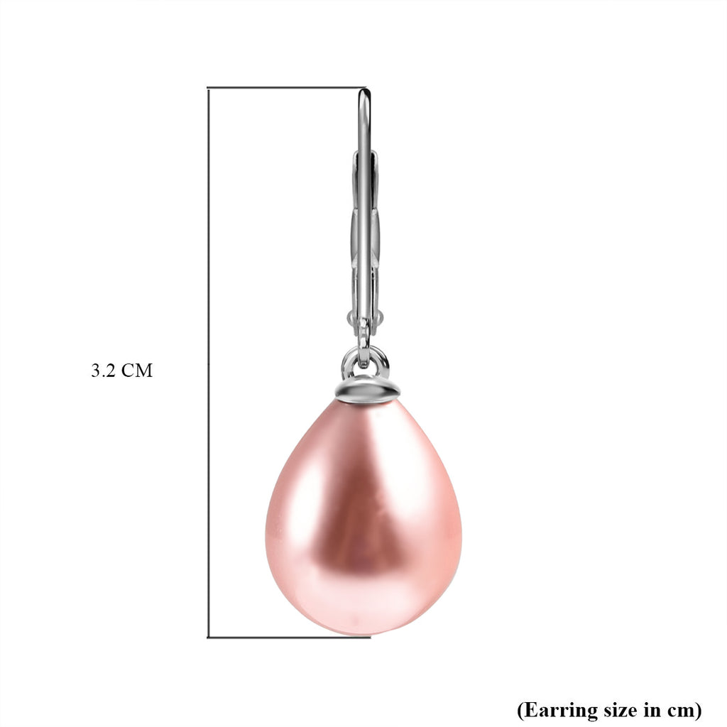 Rosa Muschelkernperle Ohrringe 925 Silber rhodiniert