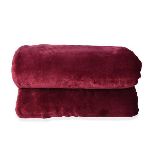 Homesmart - Superweiche flauschige Flanelldecke (153 x 200 cm), Weinrot