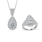 D'Joy Moissanit Ring und Anhänger mit 50 Kette