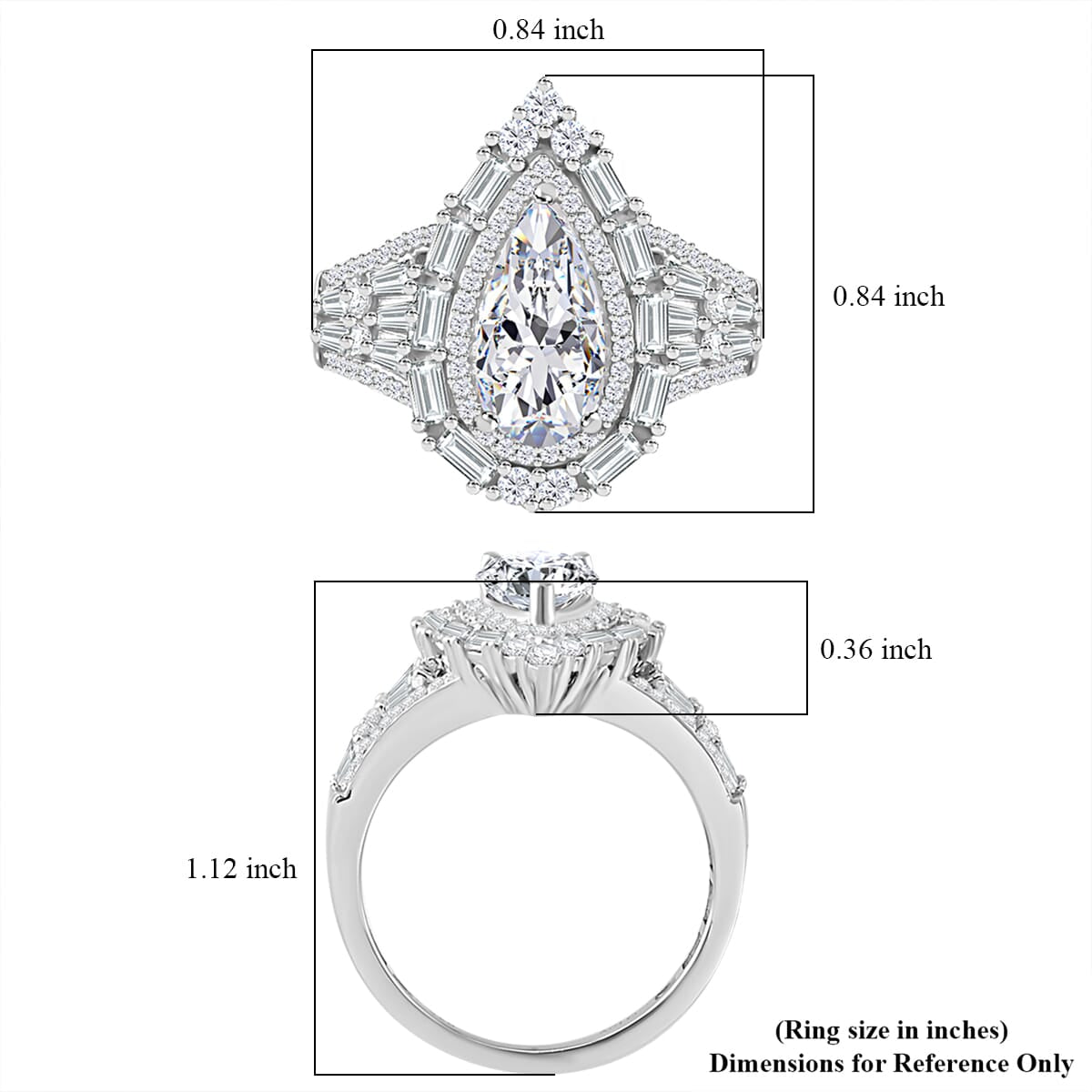 D'Joy Moissanit Ring und Anhänger mit 50 Kette