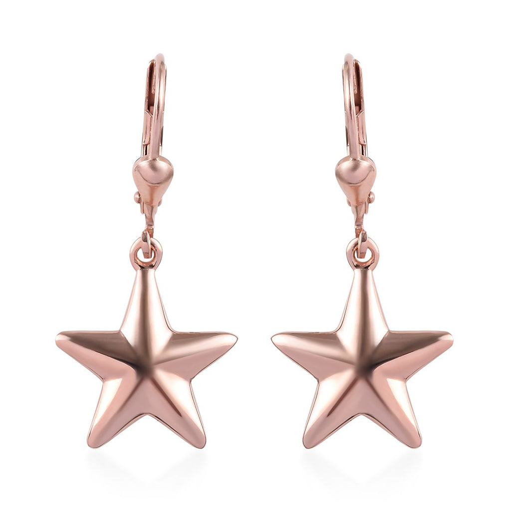 Stern-Ohrringe, 925 Silber rosévergoldet ca. 3,13g