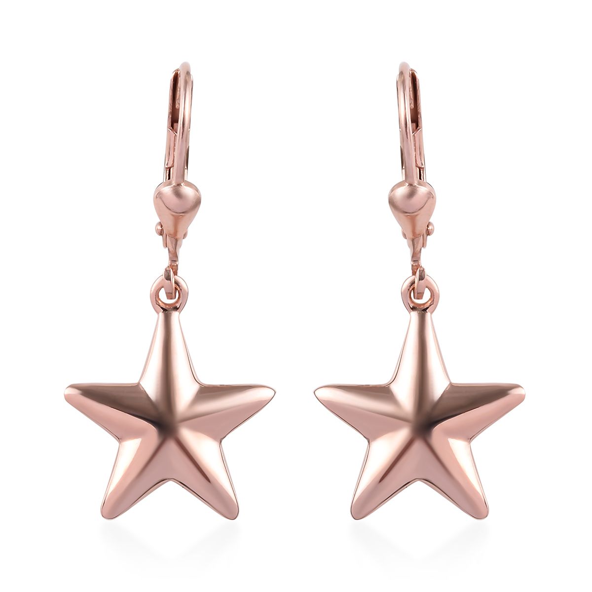 Stern-Ohrringe, 925 Silber rosévergoldet ca. 3,13g