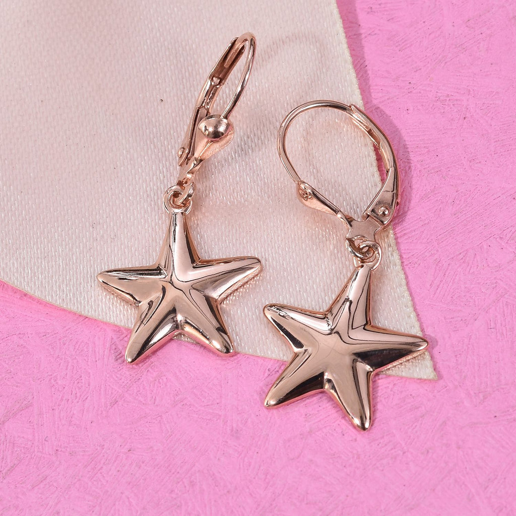Stern-Ohrringe, 925 Silber rosévergoldet ca. 3,13g