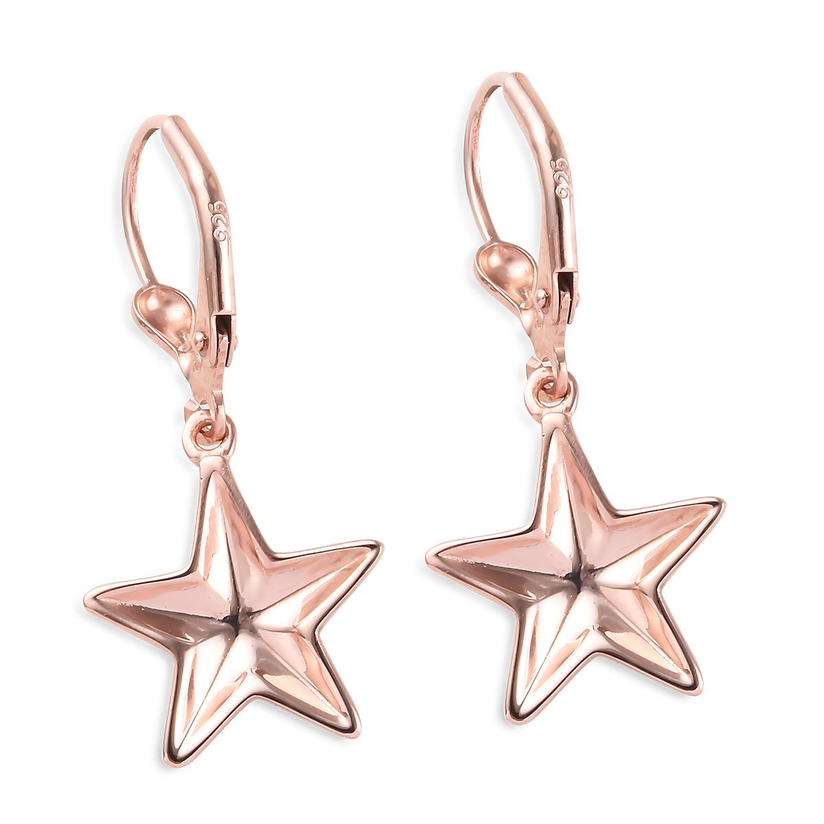 Stern-Ohrringe, 925 Silber rosévergoldet ca. 3,13g