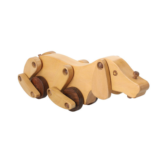 Haldu & Sheesham Holz, handgefertigter Holzspielzeug-Zug mit Fächern, Größe 45,5x4,25x8,25 cm, Braun