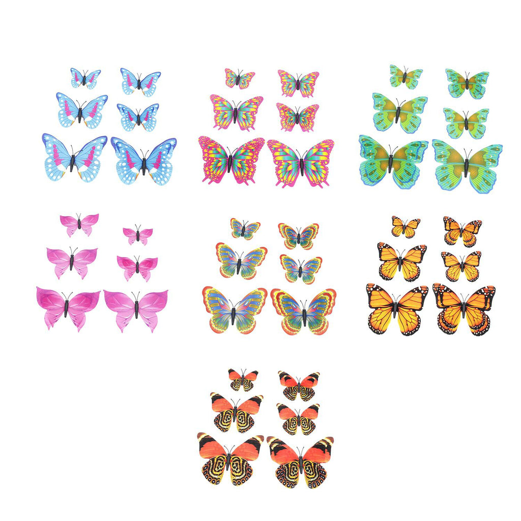 42-teiliges Set mit mehrfarbigen 3D-Schmetterlingsmagneten