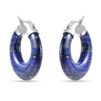 Lapislazuli Creolen in 316L Edelstahl  ca. 33.50 ct