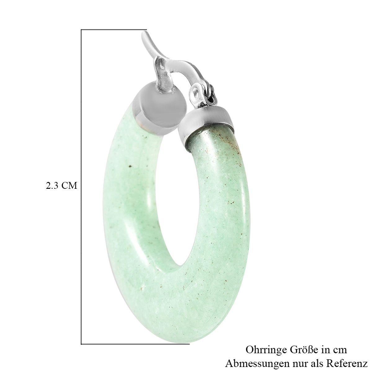 Grüner Aventurin Creolen in Edelstahl  ca. 26.50 ct