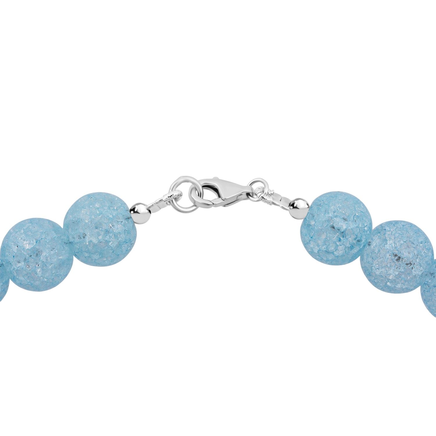 Blaue Eis Quarz Halskette 45cm und Armband 19cm