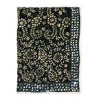 Phulkari Schal, Hand-Bestickt, 90x200 cm, schwarz