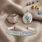 AA natürliches, äthiopisches Welo Opal Schmuckset