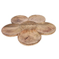 NAKKASHI - Handgeschnitztes drehbares Serviertablett aus Mangoholz, 40 cm Durchmesser, Antikes Finish