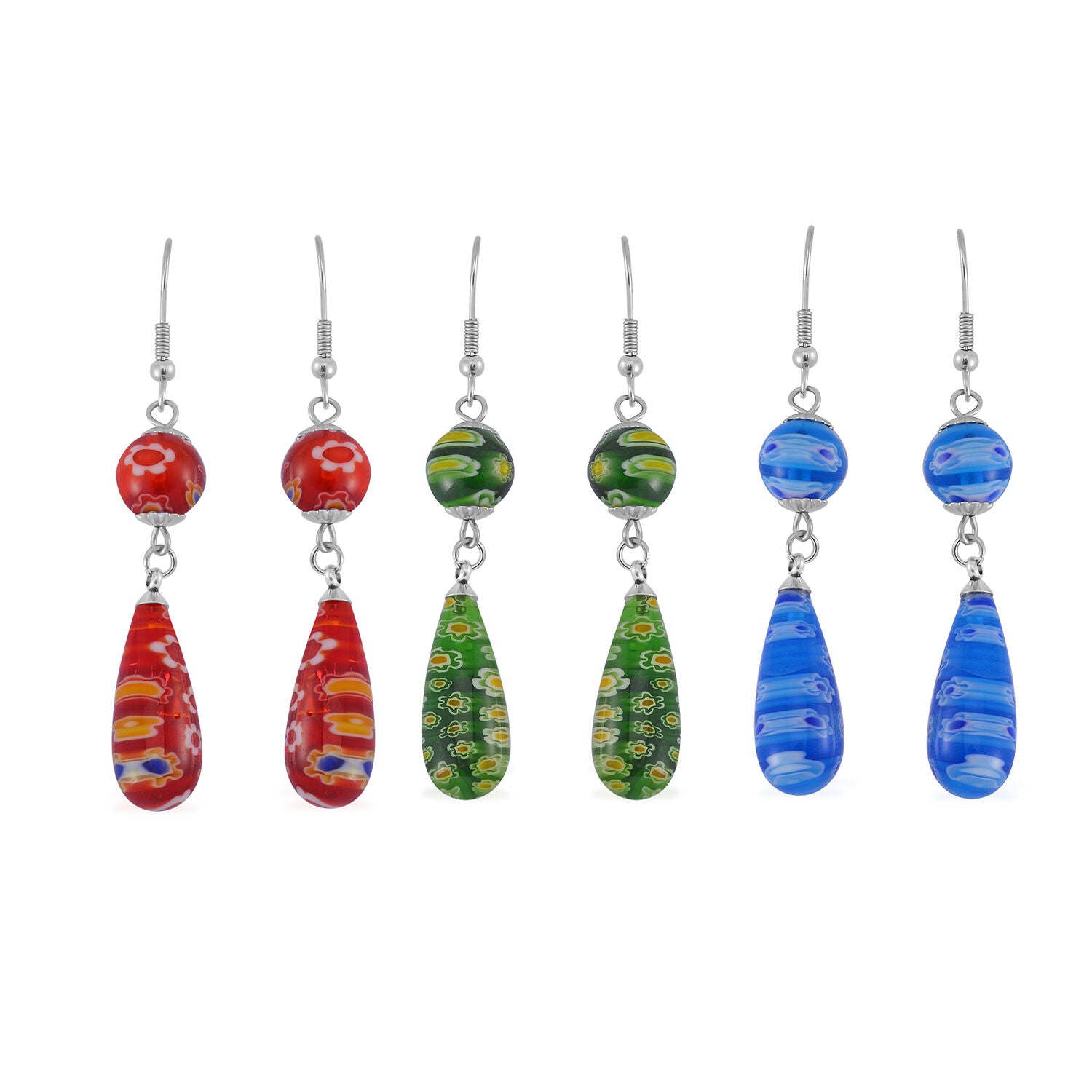Murano-Stil Glas Schmuckset  Edelstahl