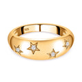 Weißer Diamant Ring 925 Silber 585 Vergoldet (Größe 20.00) ca. 0,05 ct