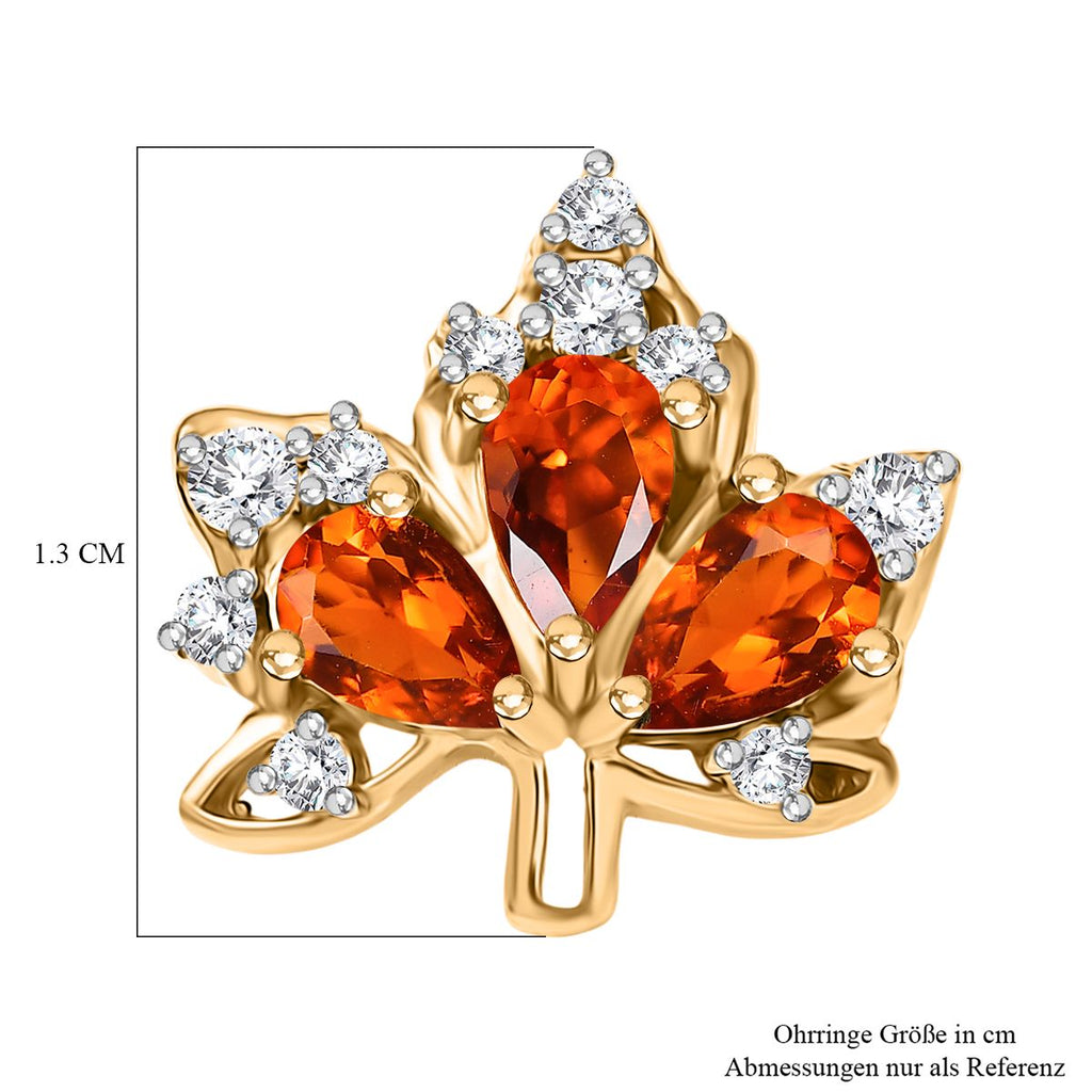 D'Joy AAA Blaze Feueropal und Zirkon Ohrringe und Anhänger mit 50cm Kette