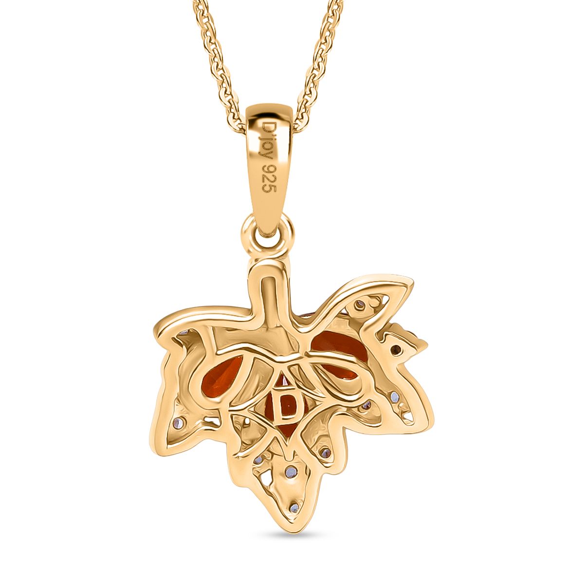 D'Joy AAA Blaze Feueropal und Zirkon Ohrringe und Anhänger mit 50cm Kette