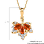 D'Joy AAA Blaze Feueropal und Zirkon Ohrringe und Anhänger mit 50cm Kette