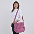 Wasserabweisende Schultertasche Tasche, himbeerfarben