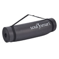 SOUL SMART - NBR Yoga-Matte mit Riemen, feuchtigkeitsbeständig, 188x61cm, schwarz