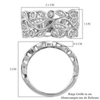 ALLORO Ring, Creolen und Anhänger mit Diamantakzenten, Silber platiniert