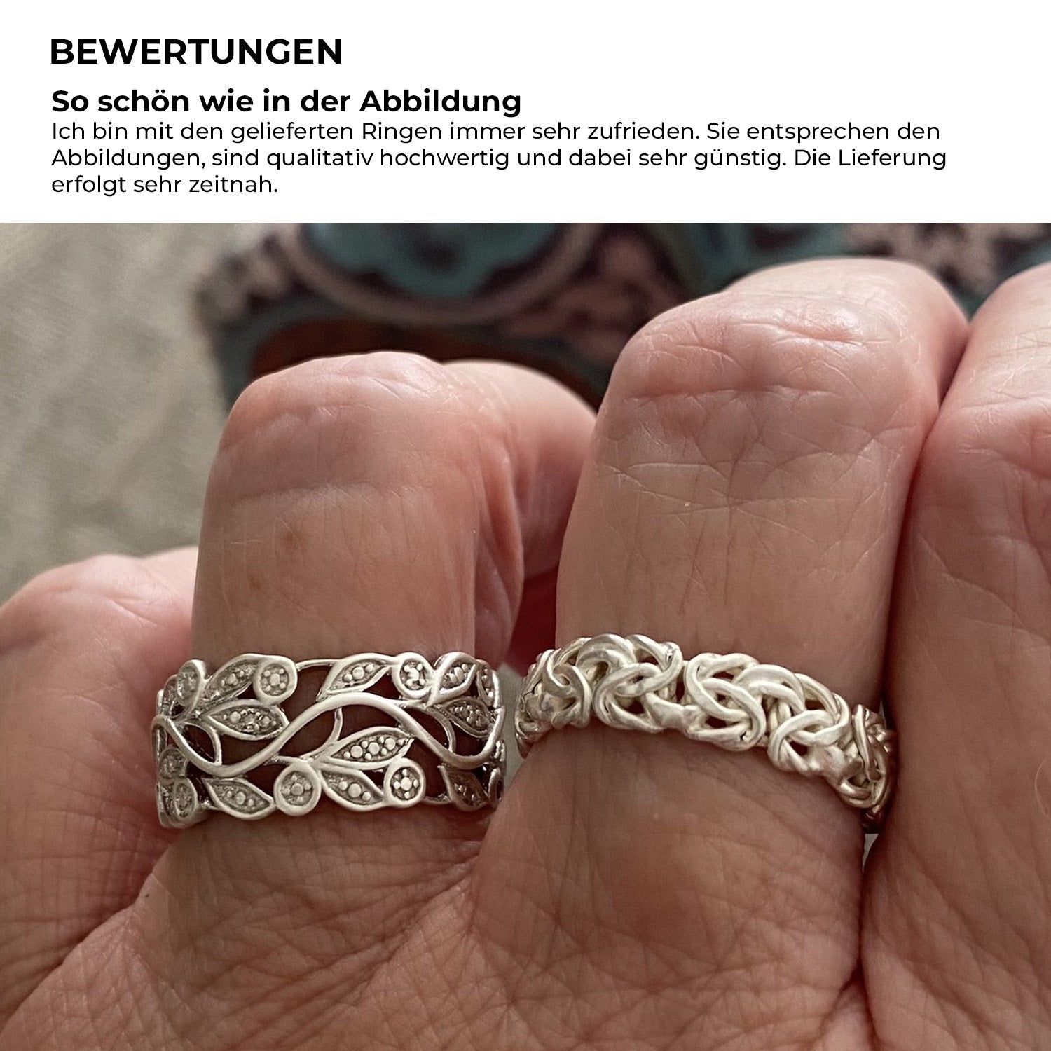 ALLORO Ring, Creolen und Anhänger mit Diamantakzenten, Silber platiniert