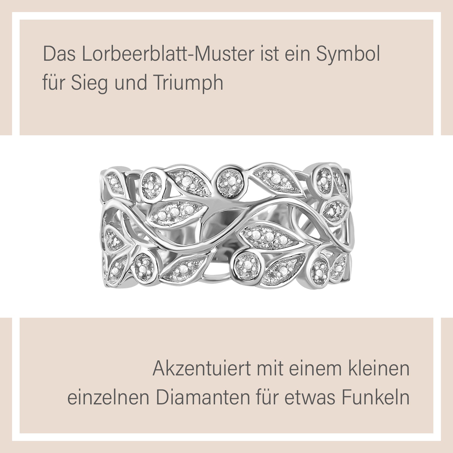 ALLORO Ring, Creolen und Anhänger mit Diamantakzenten, Silber platiniert