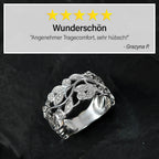ALLORO Ring, Creolen und Anhänger mit Diamantakzenten, Silber platiniert