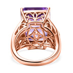 D'Joy Rose De France Amethyst, Moissanit und Mosambik Granat Ring und Anhänger mit 50cm Kette