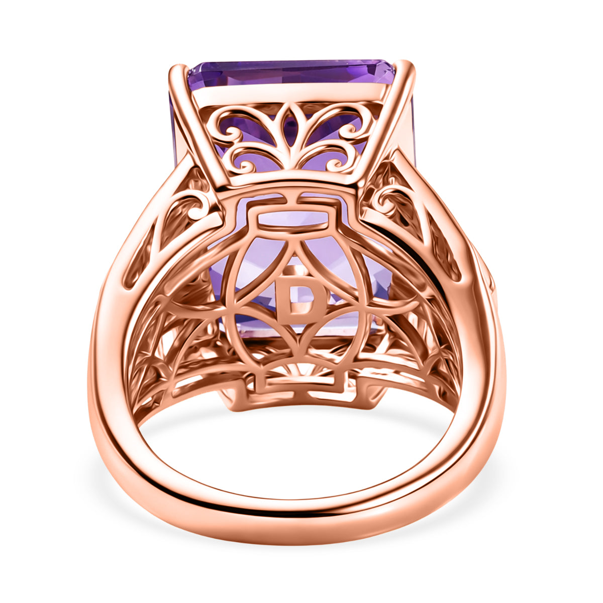 D'Joy Rose De France Amethyst, Moissanit und Mosambik Granat Ring und Anhänger mit 50cm Kette