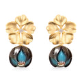 Tahiti Perle (10-11 mm), Weißer Zirkon Ohrringe 925 Silber Vergoldet