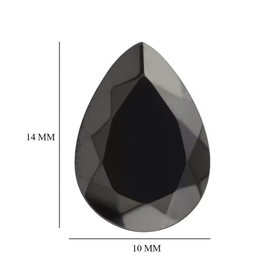 AAAA Shungit, facettiert, Tropfen 14x10 mm, 6,75 ct