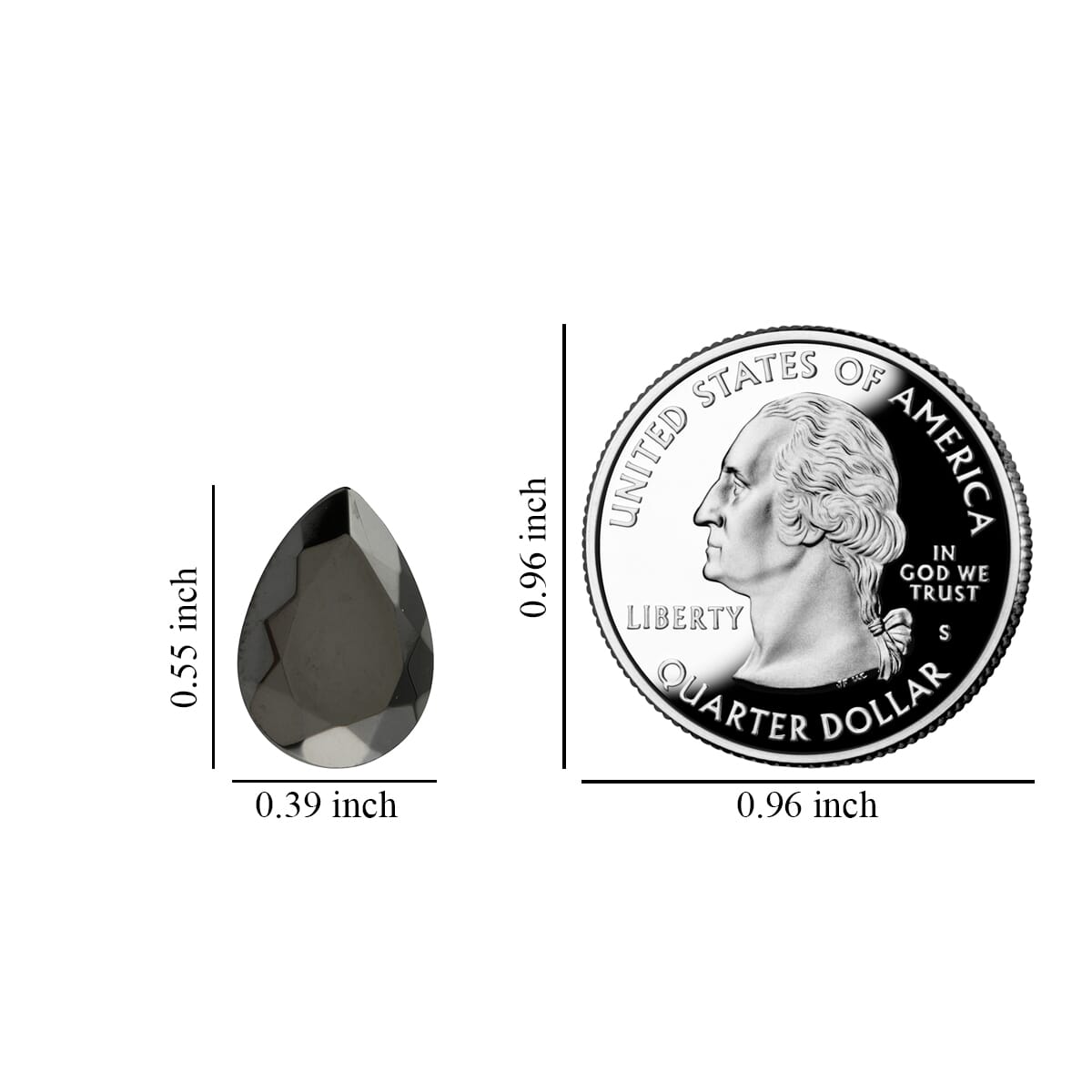 AAAA Shungit, facettiert, Tropfen 14x10 mm, 6,75 ct