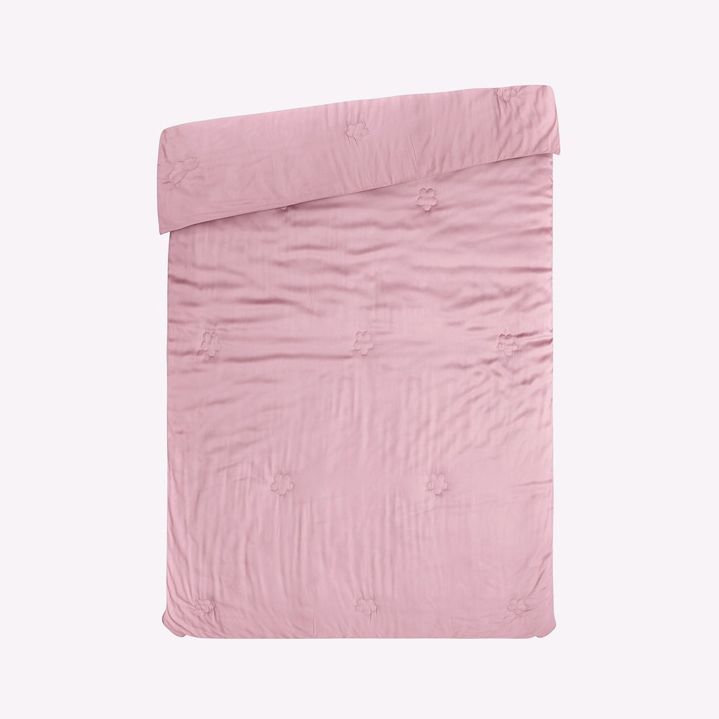 Serenity Night - 100% Bambus-Steppdecke mit Bambusfüllung und 2er-Set Bambus-Kissenbezüge Rosa