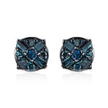 CULLINAN MINE - Blauer Diamant Ohrringe 925 Silber Platiniert ca. 0.15 ct