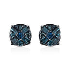 CULLINAN MINE - Blauer Diamant Ohrringe 925 Silber Platiniert ca. 0.15 ct
