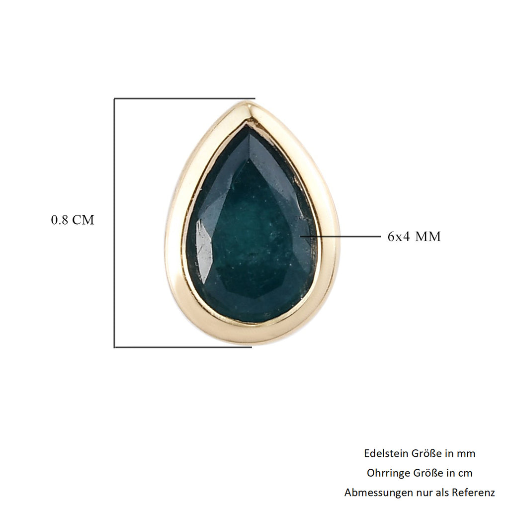 Blaugrüne Grandidierit-Ohrstecker, 375 Gelbgold ca. 0,69 ct