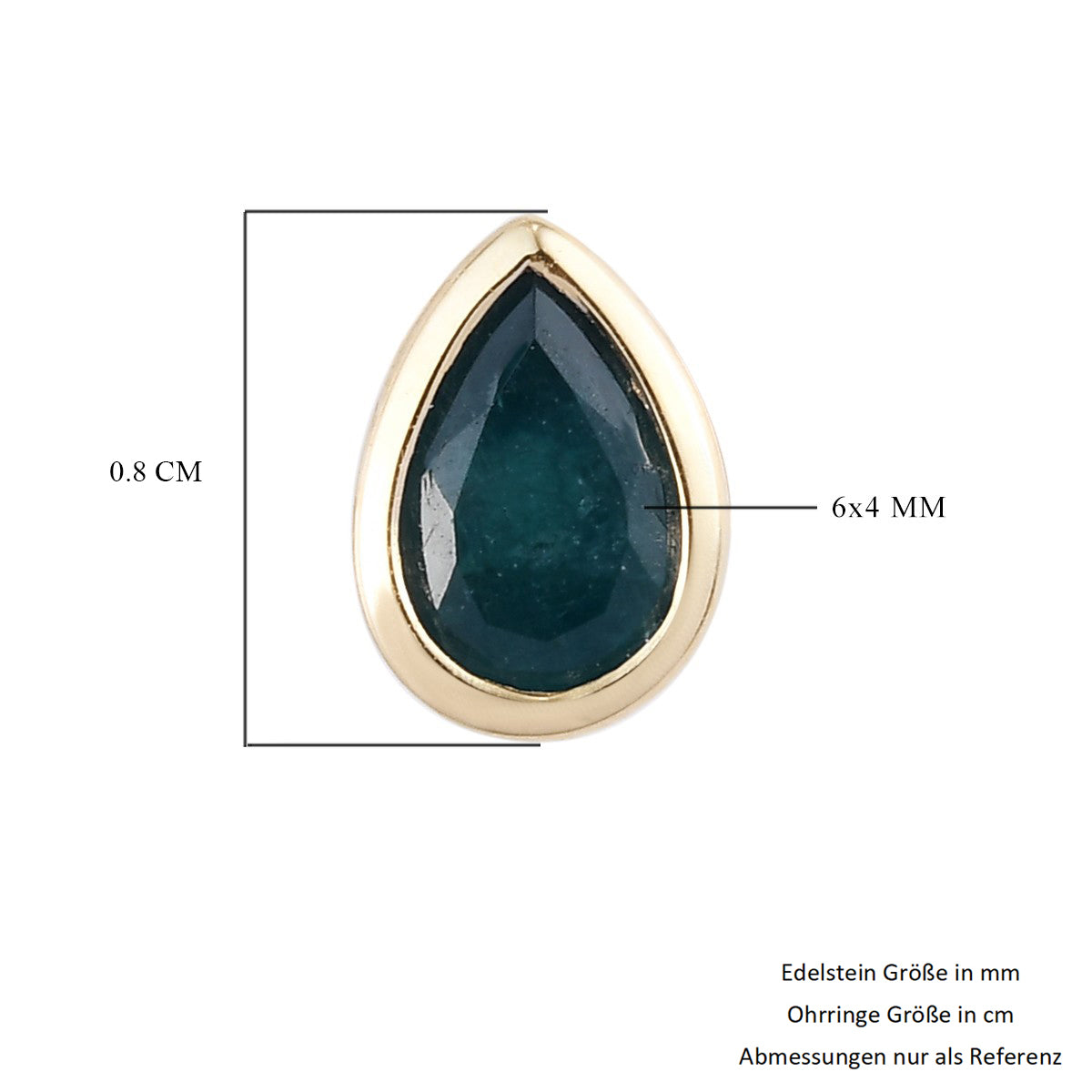 Blaugrüne Grandidierit-Ohrstecker, 375 Gelbgold ca. 0,69 ct