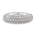 LUSTRO STELLA Hergestellt mit ZIRKONIA Half Eternity Band Ring 925 Silber Platin-Überzug