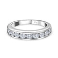 LUSTRO STELLA Hergestellt mit ZIRKONIA Half Eternity Ring 925 Silber Platin-Überzug