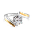 LUSTRO STELLA Hergestellt mit ZIRKONIA Solitär-Ring 925 Silber zweifarbige Überzug