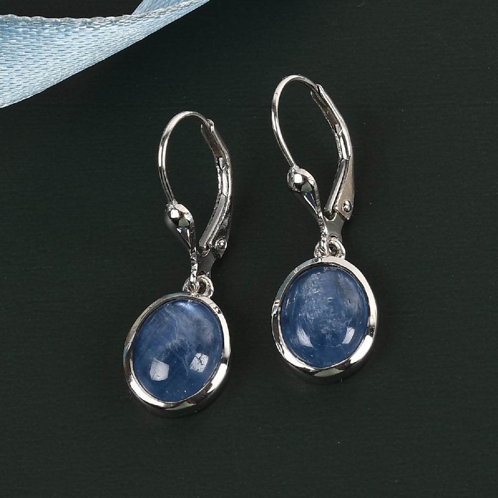 Kyanit Ohrringe 925 Silber platiniert ca. 5,21 ct