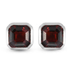 Mosambik Granat Ohrstecker 925 Silber platiniert ca. 2,53 ct