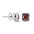 Mosambik Granat Ohrstecker 925 Silber platiniert ca. 2,53 ct