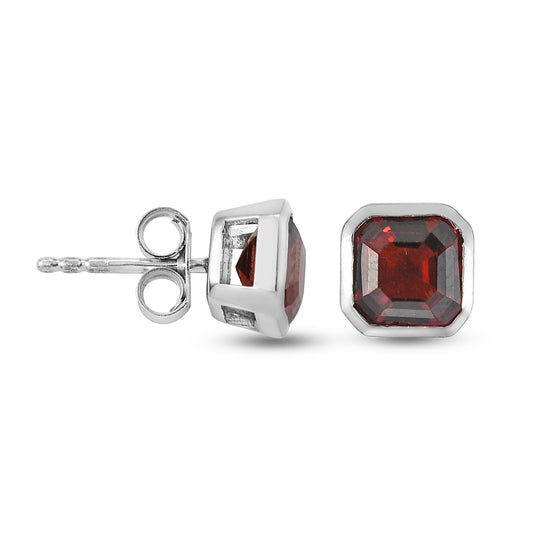 Mosambik Granat Ohrstecker 925 Silber platiniert ca. 2,53 ct