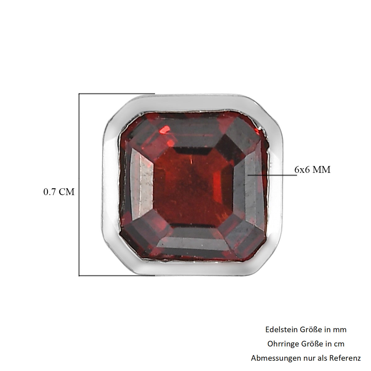 Mosambik Granat Ohrstecker 925 Silber platiniert ca. 2,53 ct