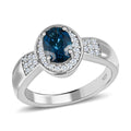 London Blautopas Ring 925 Silber Platin-Überzug