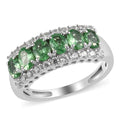 Tsavorite Granat Ring 925 Silber Platin-Überzug