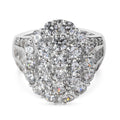 LUSTRO STELLA Hergestellt mit ZIRKONIA Ring 925 Silber Platin-Überzug (Größe 17.00) ca. 7,97 ct