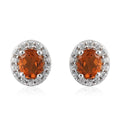 Madira Citrin und Zirkon Ohrstecker 925 Silber platiniert 0,85 Ct
