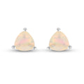 Natürlicher Äthiopischer Opal Ohrstecker 925 Silber platiniert ca. 0,74 ct